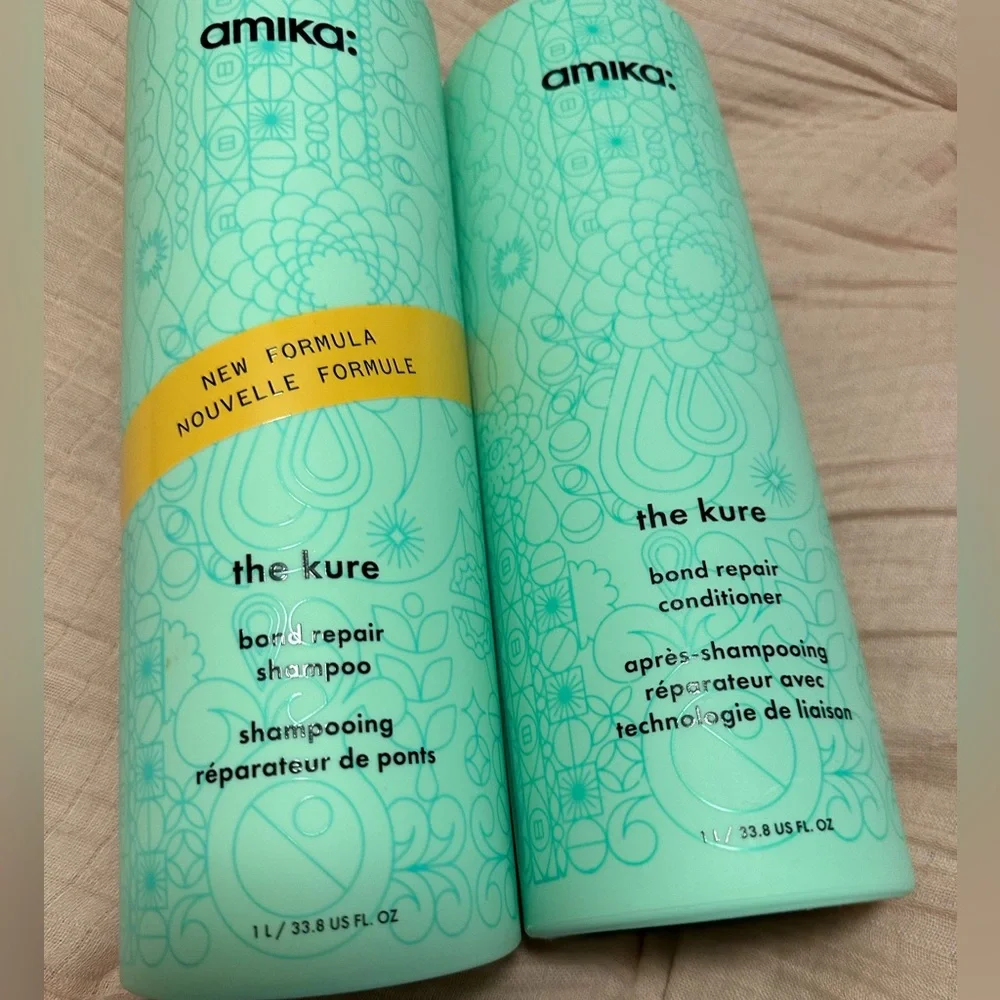 🔥AMIKA LITER SET The Kure Hair Shampoo and Conditioner LITERS brand new